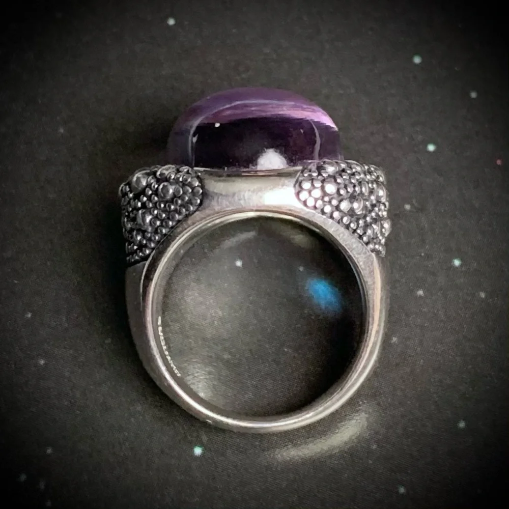 Glowing Amethyst Orb Sterling Silver ring - Picture 6 of 14